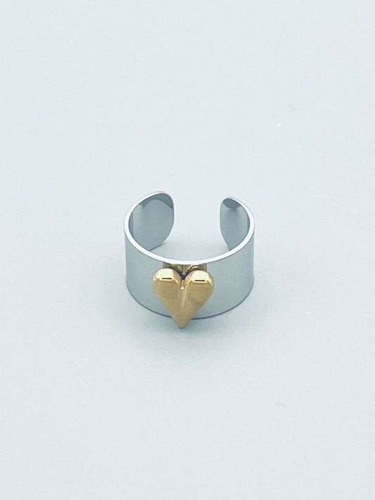 Ring met contrast hart