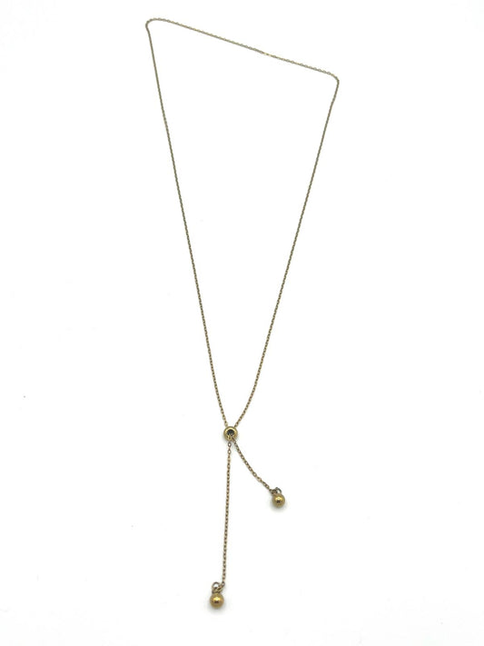 Lange goudkleurige ketting met verstelbare balletjes
