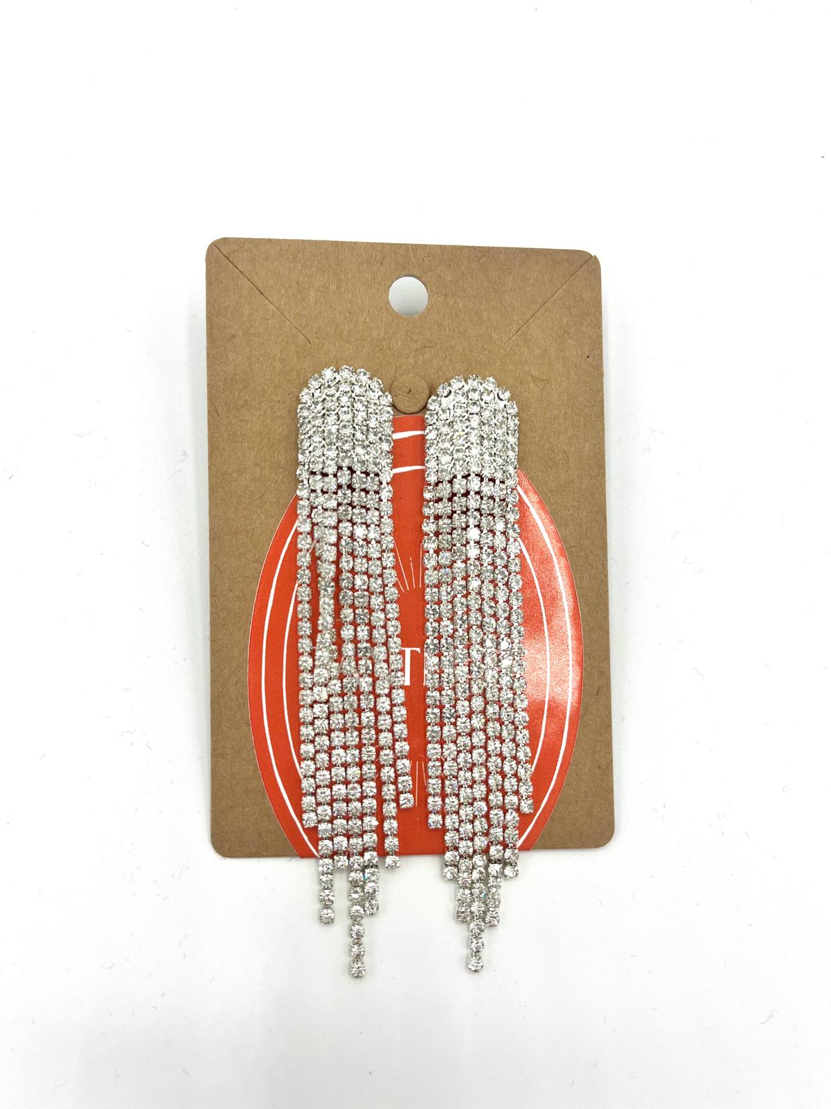 Strass oorbellen zilverkleurig