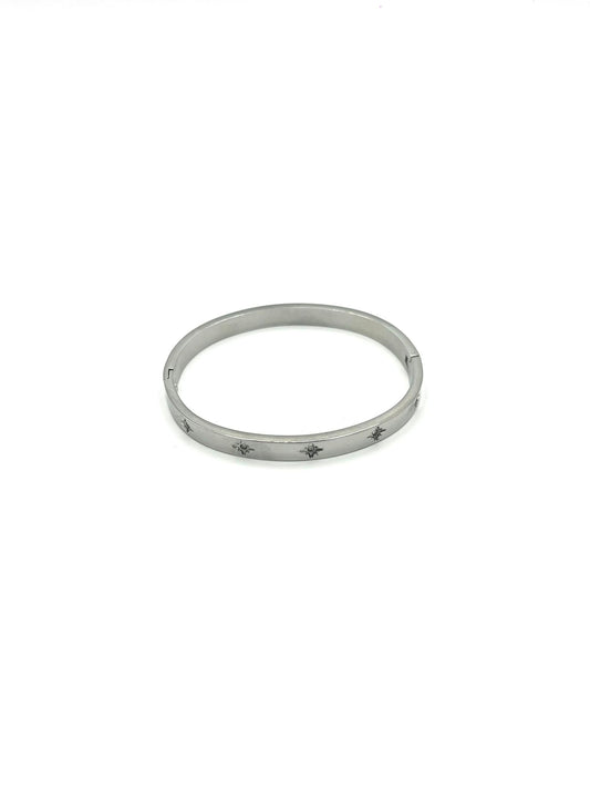 Zilverkleurige bangle met sterren