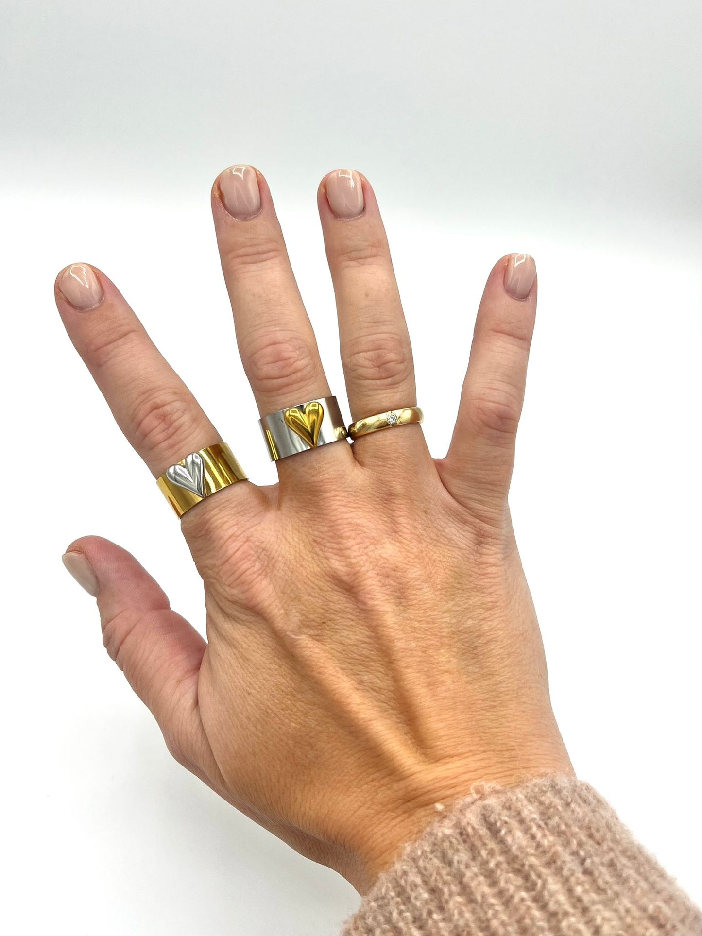 Ring met contrast hart