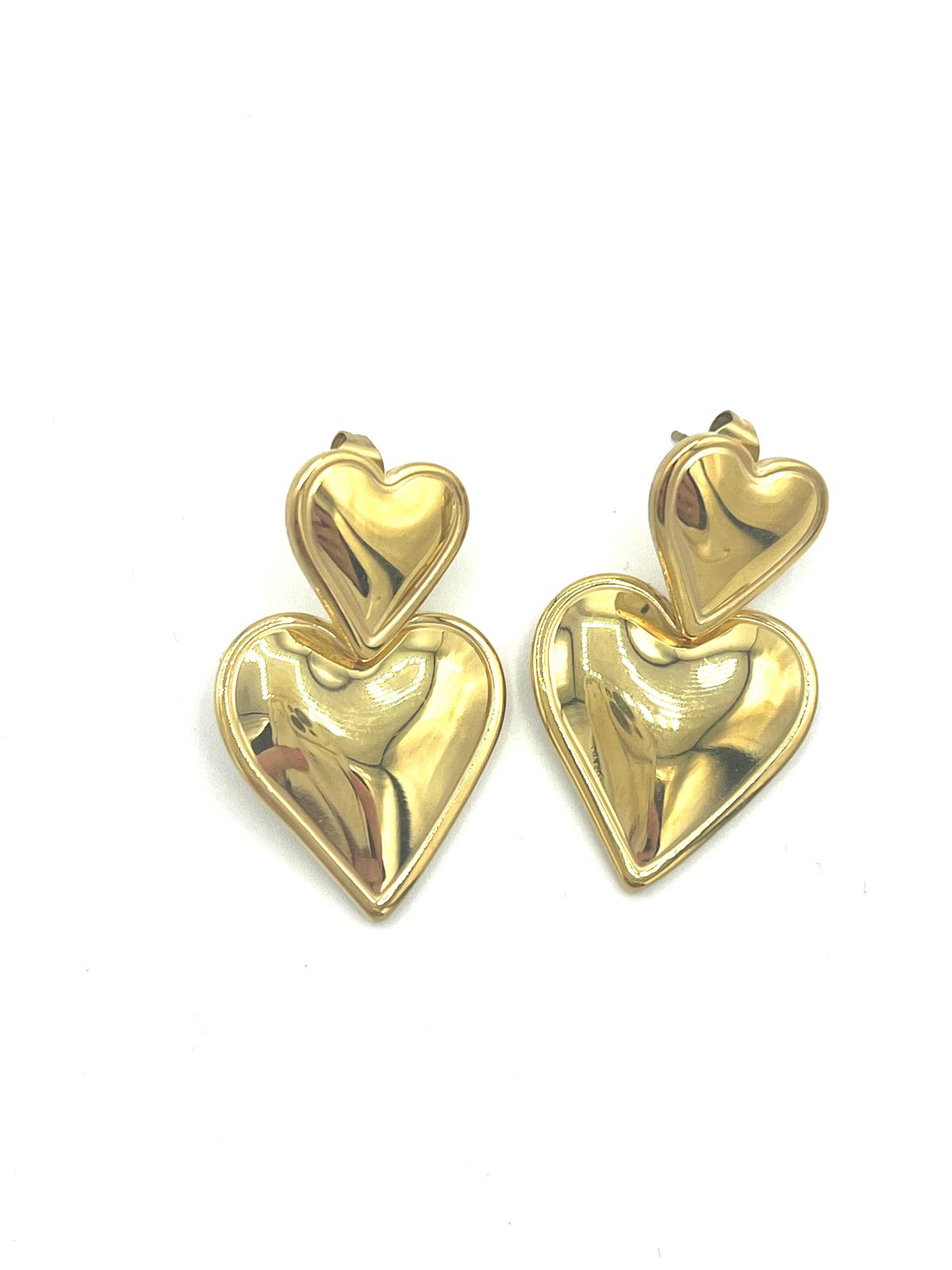 Oorbellen met dubbele hartjes