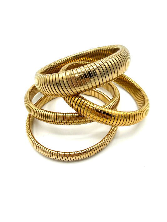Flexibele goudkleurige Bangle 10 mm
