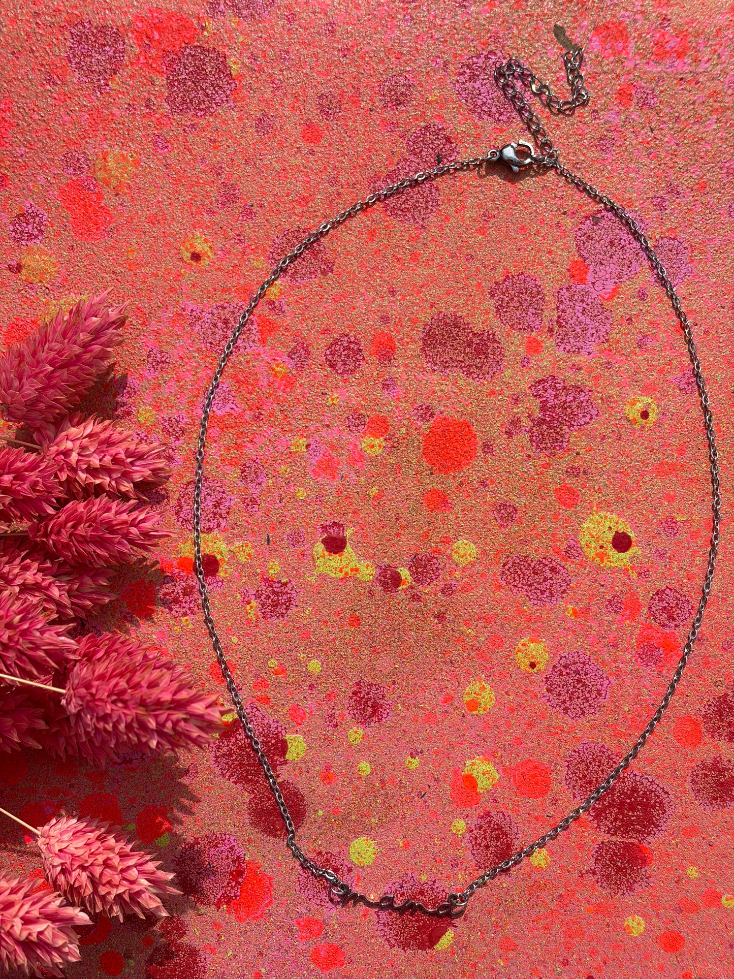 Mama ketting zilverkleurig