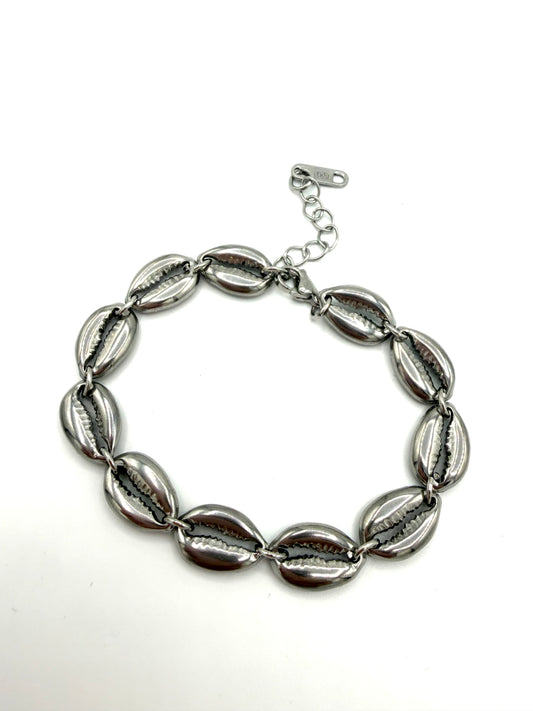 Schelpenarmband zilverkleurig