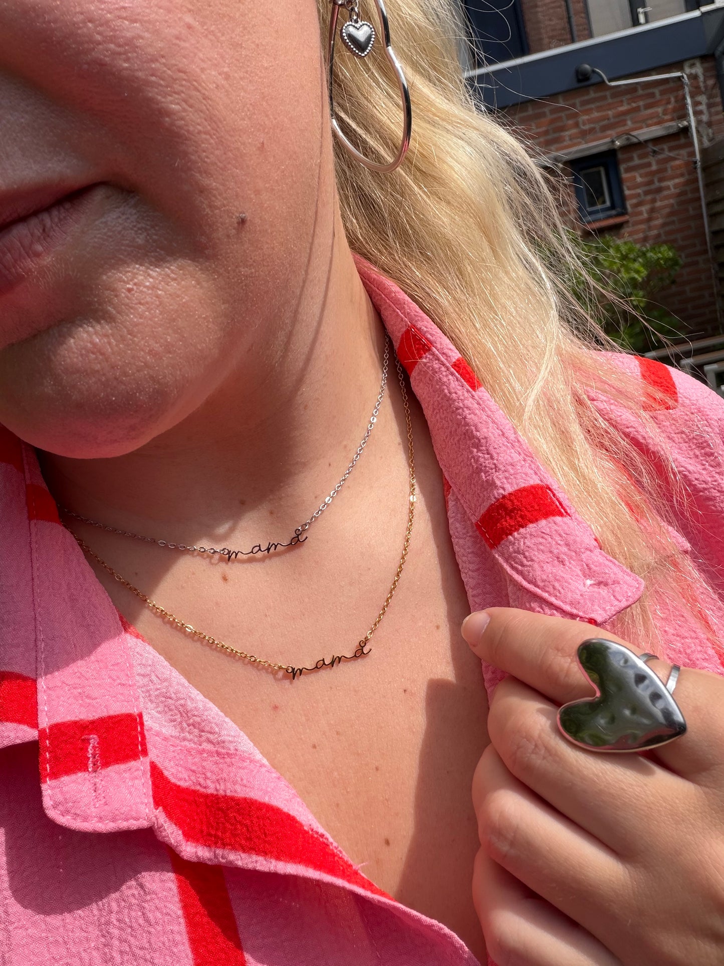 Mama ketting goudkleurig