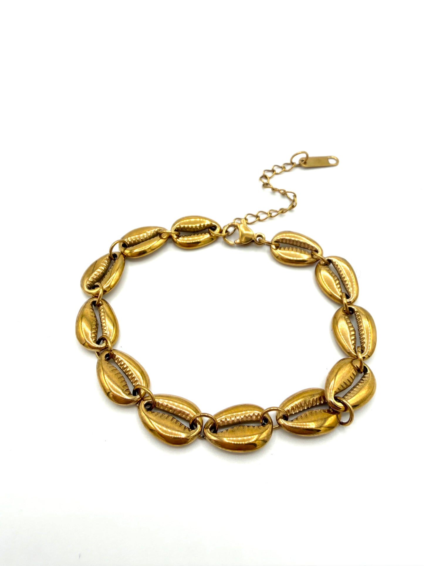 Schelpenarmband goudkleurig