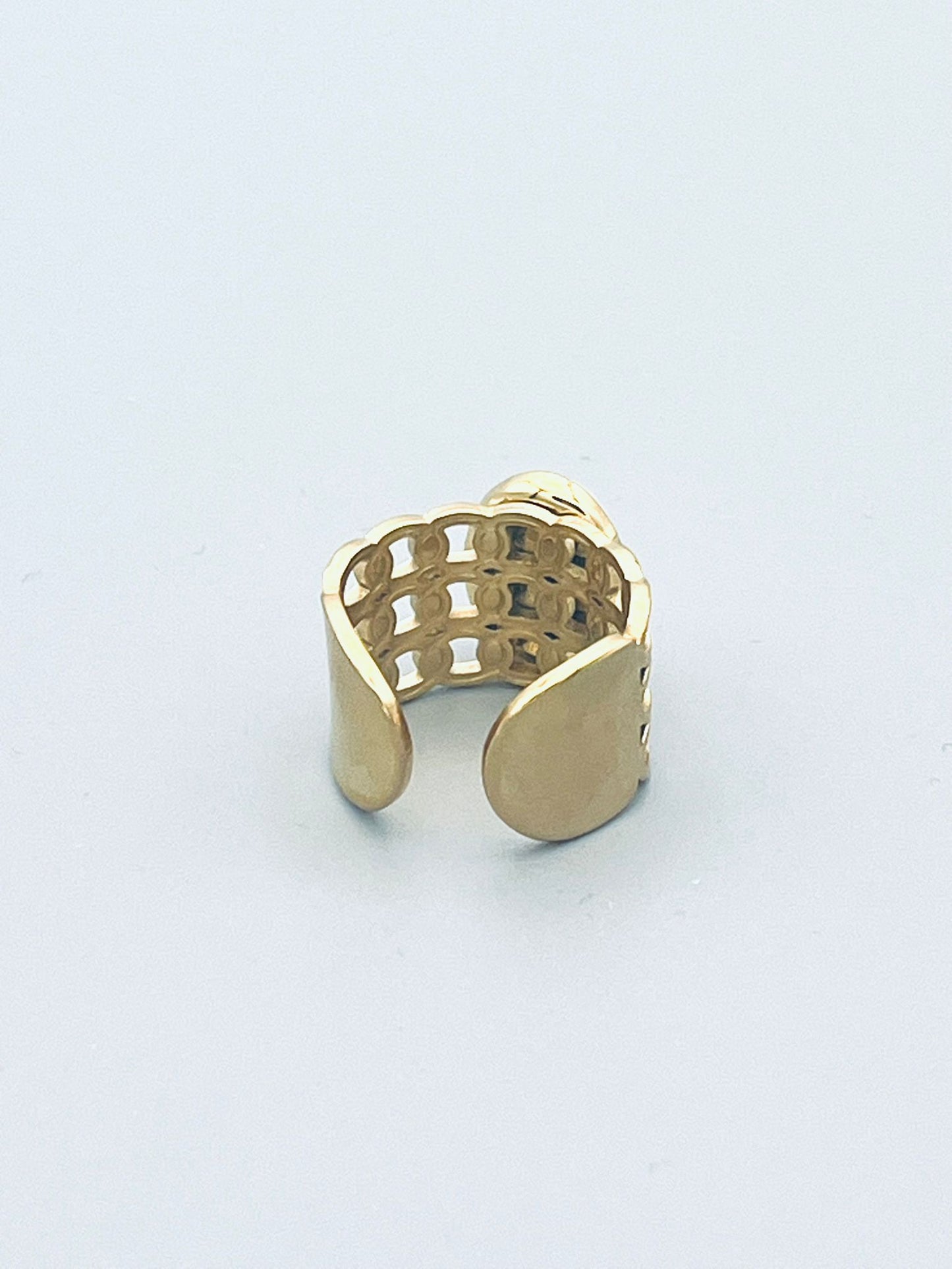 Brede ring met kattenoog edelsteen