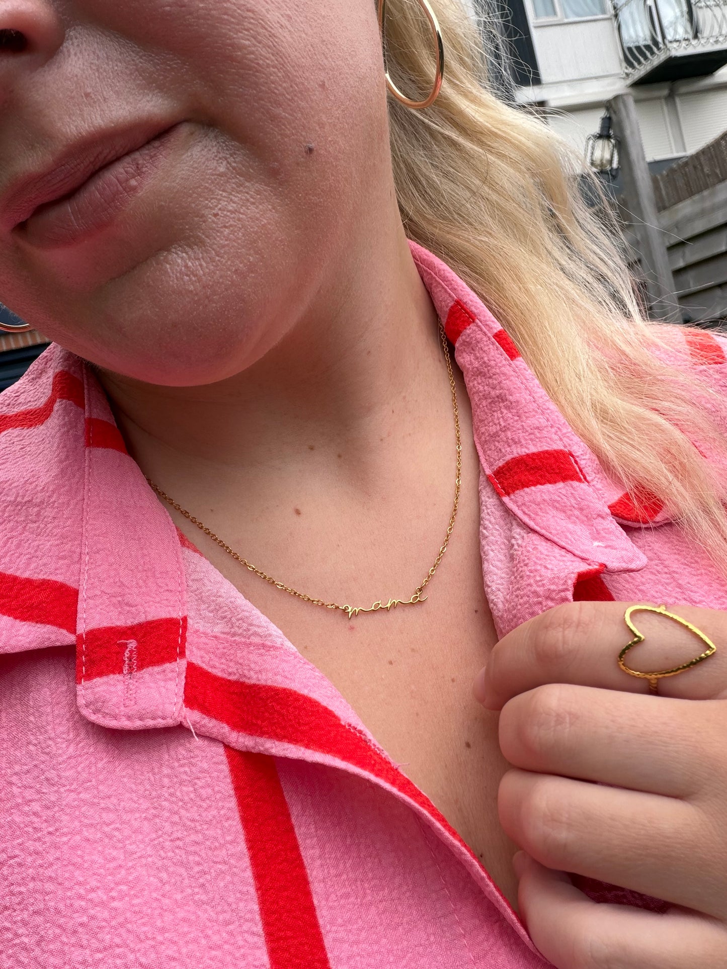 Mama ketting goudkleurig