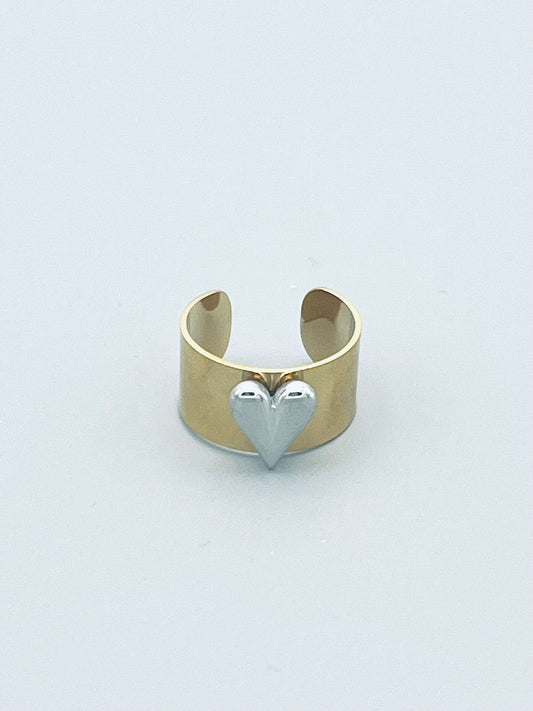 Ring met contrast hart