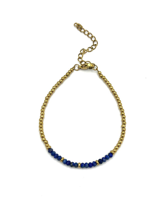 Lapis-lazuli armband met gouden details