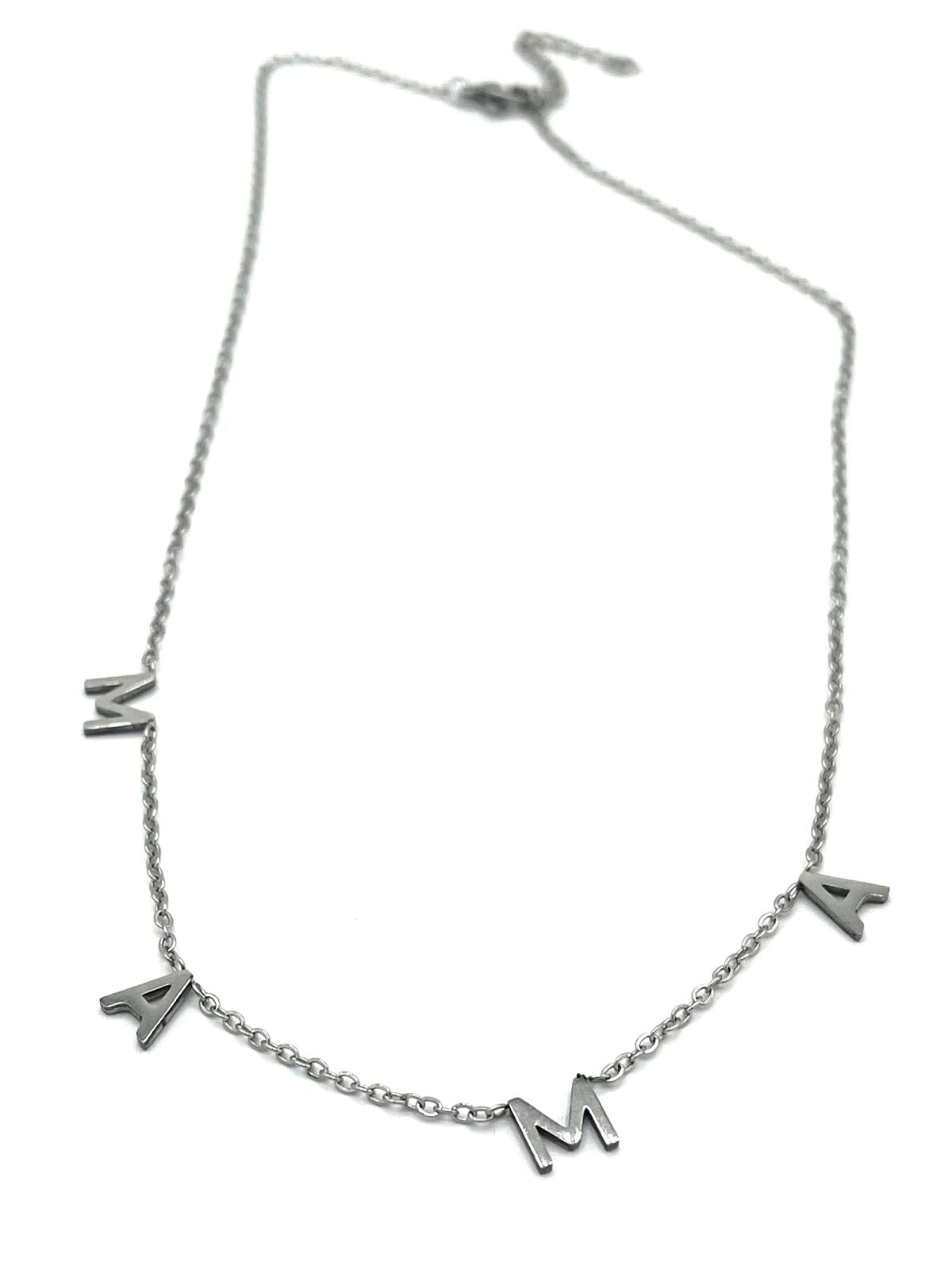 Zilverkleurige ketting met MAMA