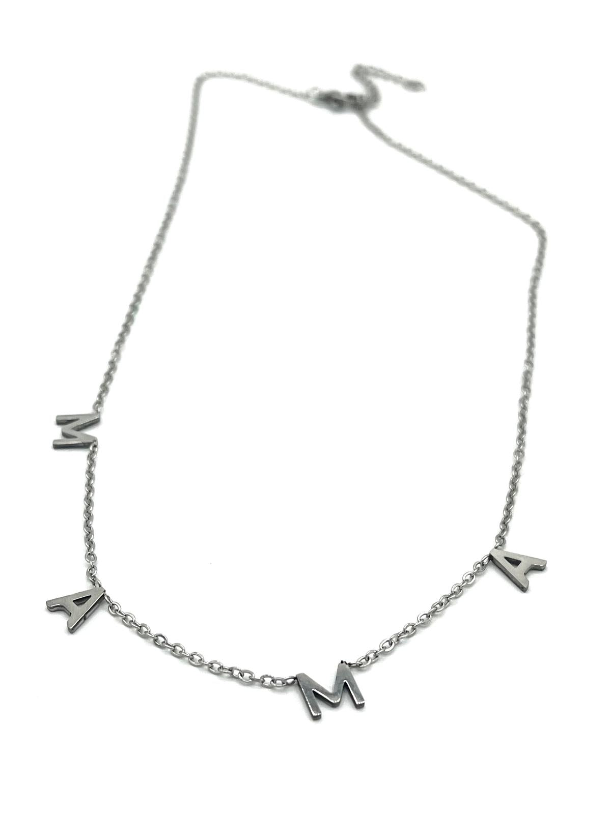 Zilverkleurige ketting met MAMA