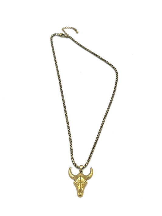 Goudkleurige ketting met dierenkop