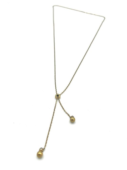 Lange goudkleurige ketting met verstelbare balletjes