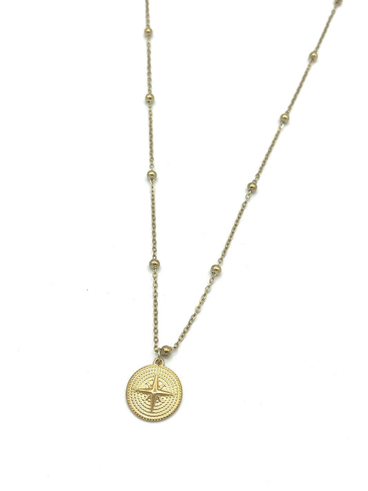 Lange ketting met sterbedel en balletjes