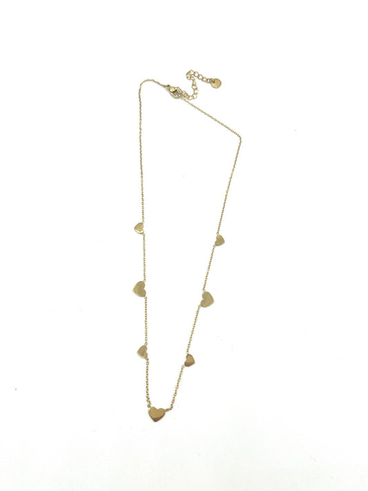 Goudkleurige ketting met hartjes