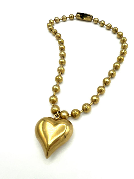 Statement ketting met groot hart
