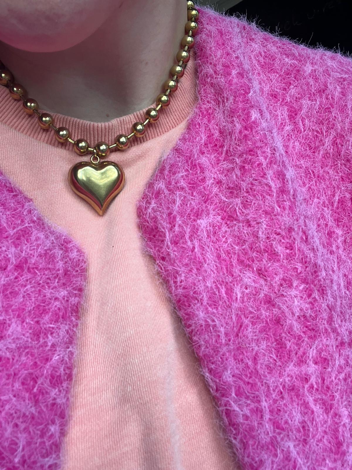 Statement ketting met groot hart