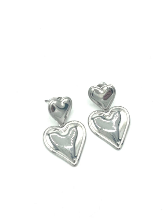 Oorbellen met dubbele hartjes