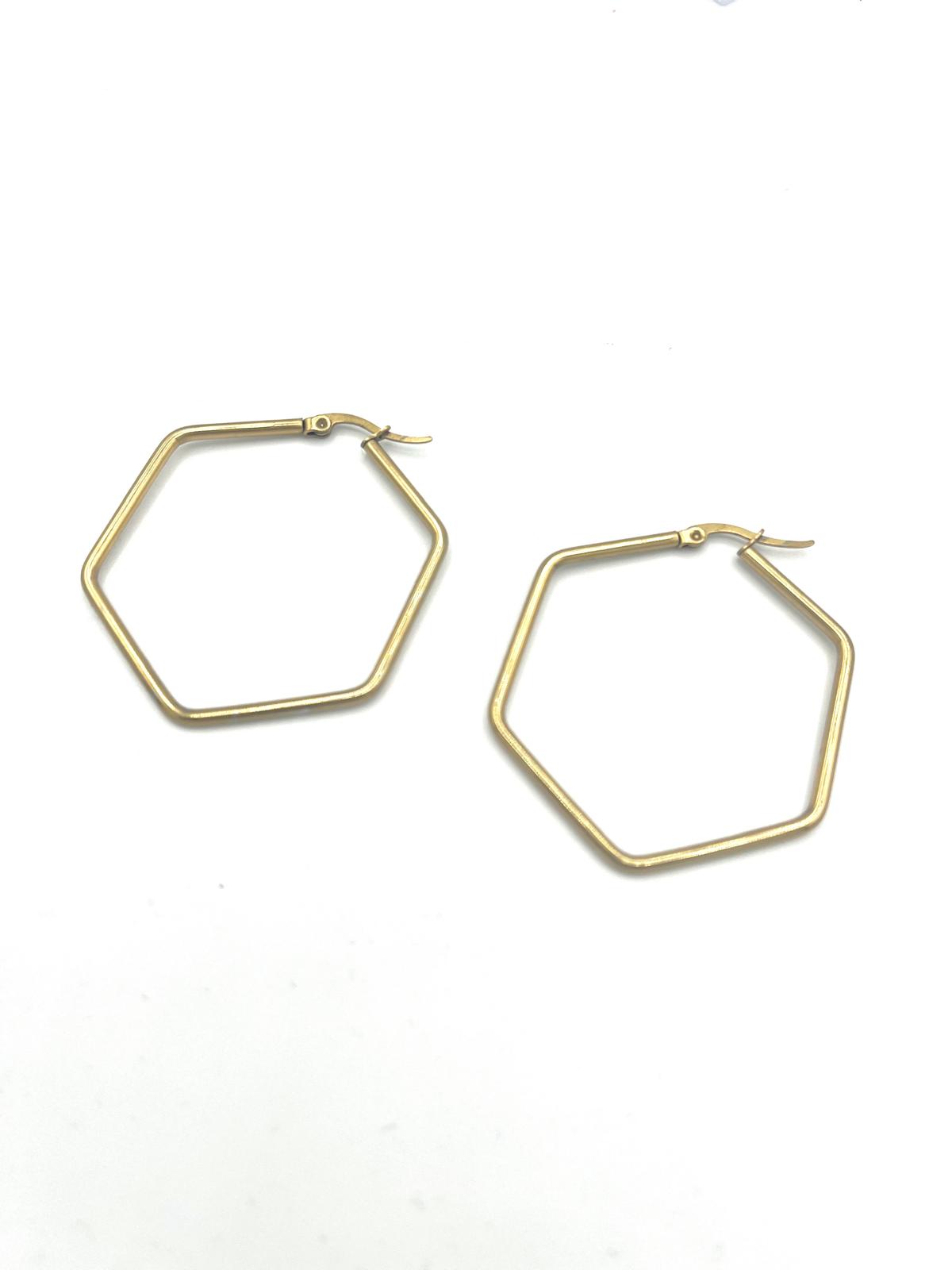 Oorbellen in zeshoekige vorm