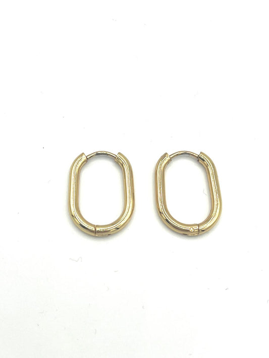 Goudkleurige ovalen oorbellen