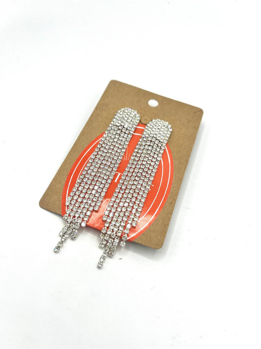 Strass oorbellen zilverkleurig