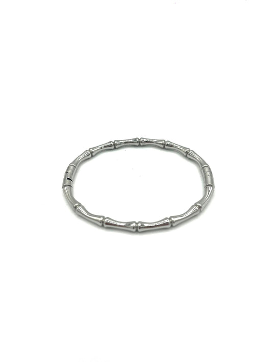 Zilverkleurige bangle bamboe