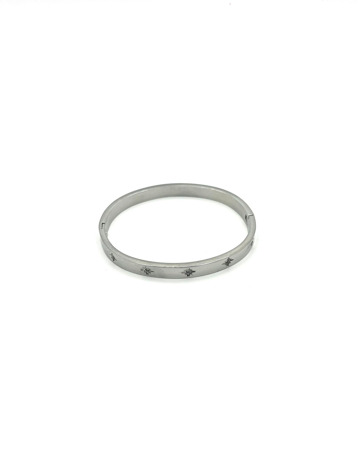 Zilverkleurige bangle met sterren