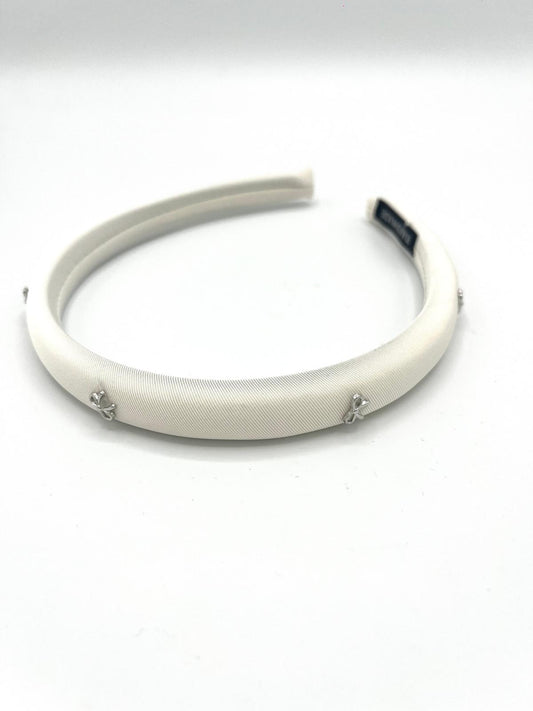 Witte haarband met strikjes