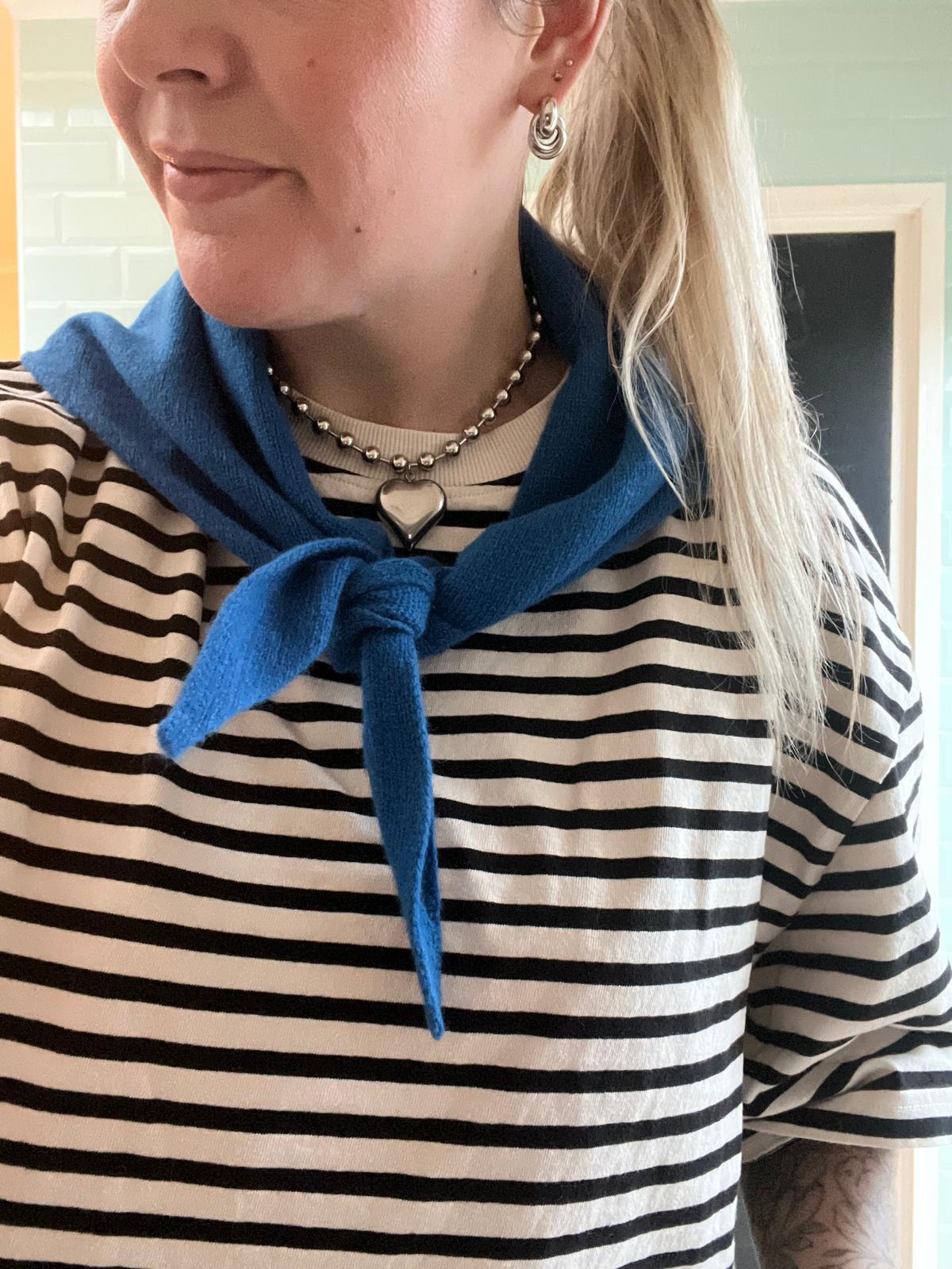 Driehoek sjaal, blauw.