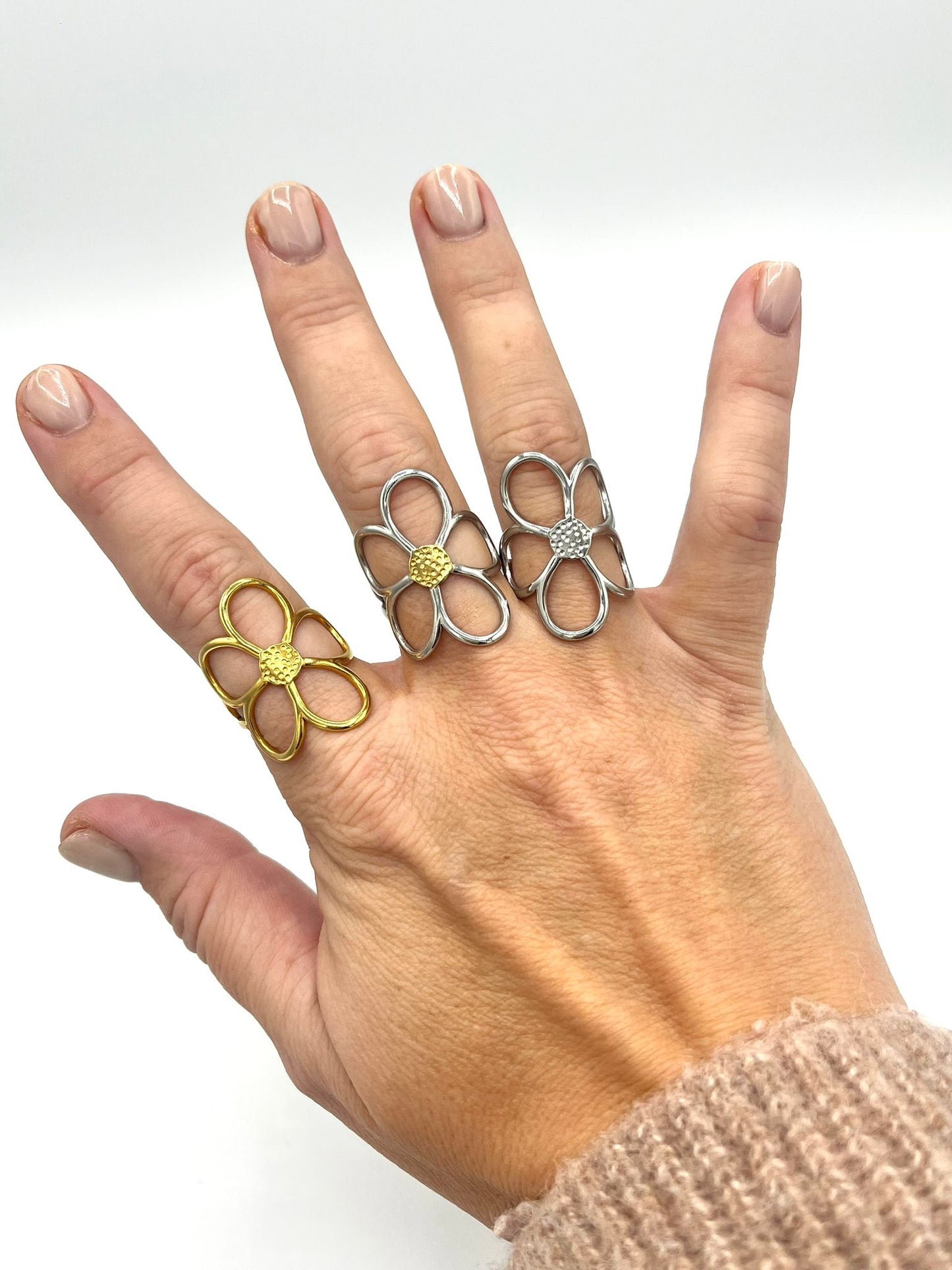 Statement bloem ring